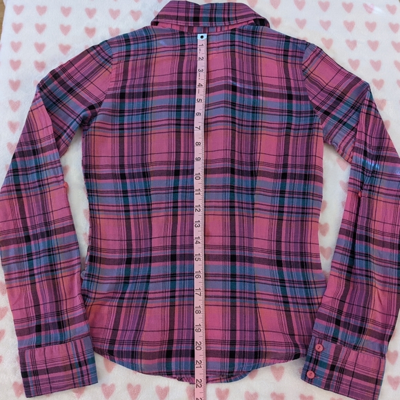 Kirra Button Up Pink Flannel XS - Picture 14 of 14